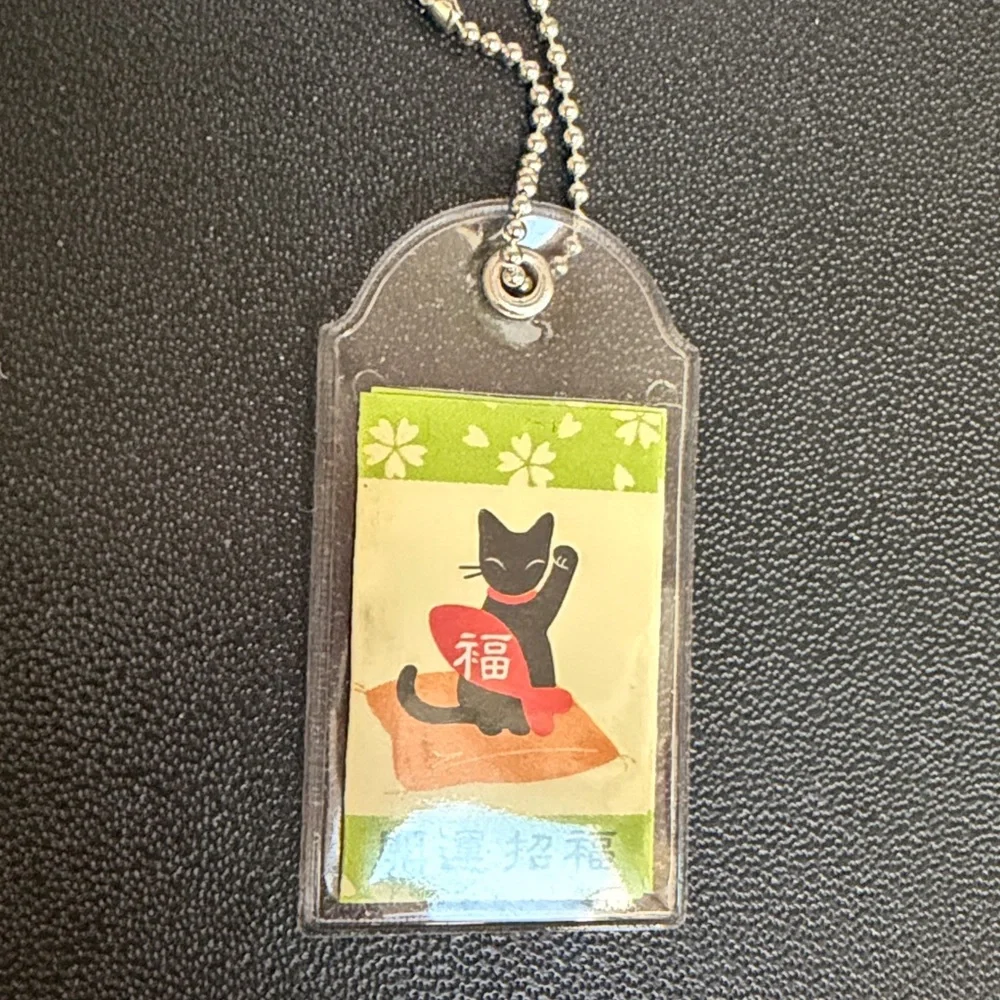 Lucky black Cat Keychain charm